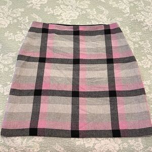 Talbots Plaid Pink and Gray Skirt